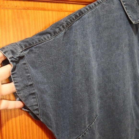 Soft Surroundings Denim Chambrey Jean Shirt Button Down Dress Tencel Small - Picture 10 of 16